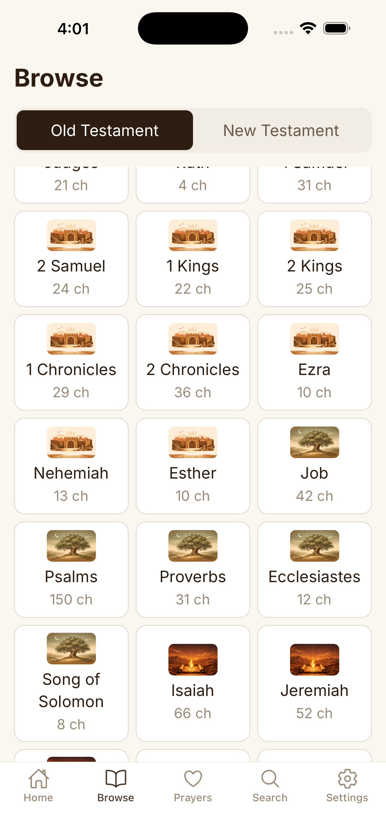 Browse books of the Bible