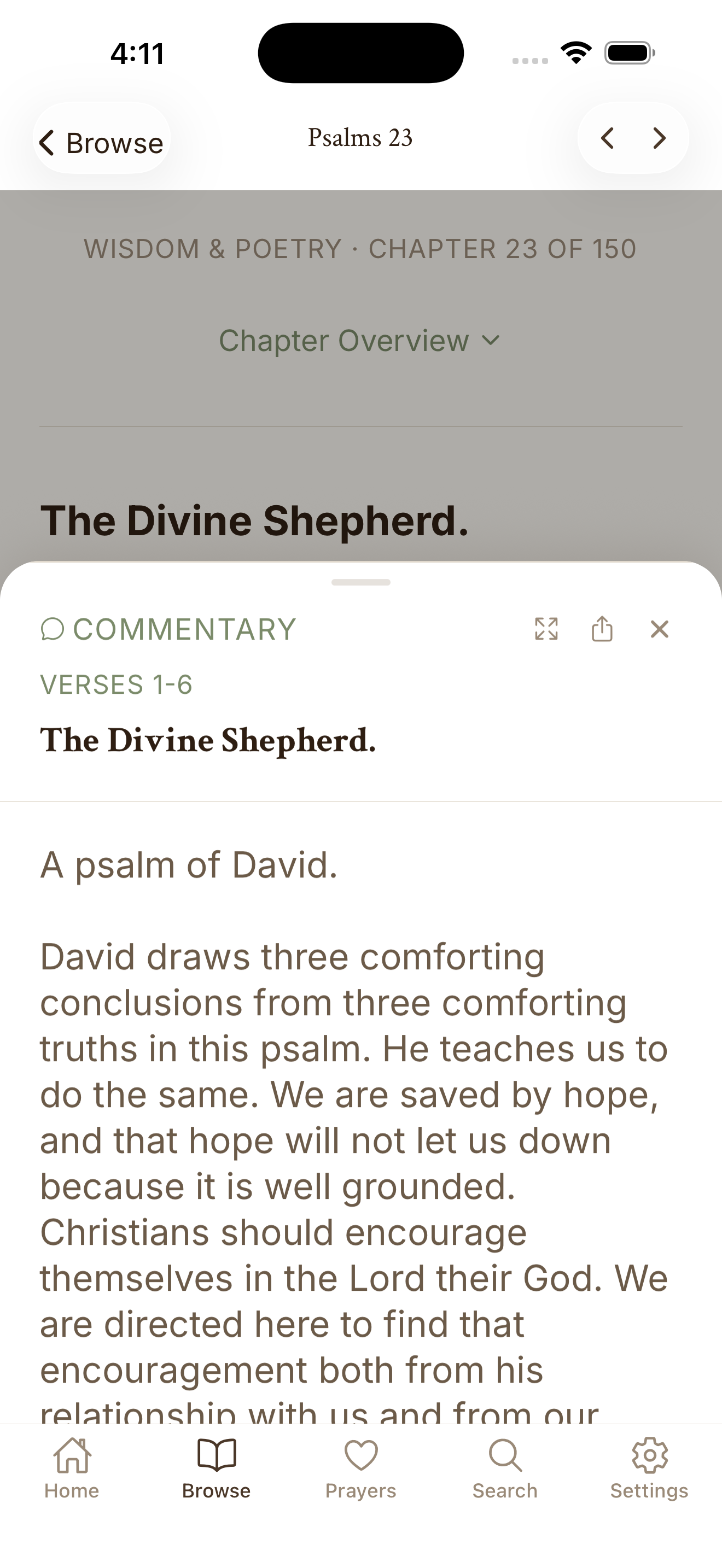 Carpenter Bible Commentary - Psalm 23 commentary view